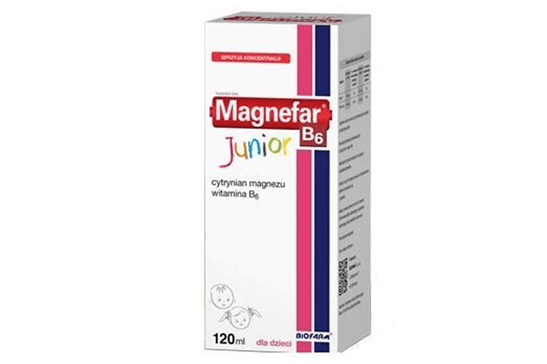 Magnefar B6 Junior, magnez w płynie, magnez w syropie dla dzieci, suplement diety Matka Aptekarka