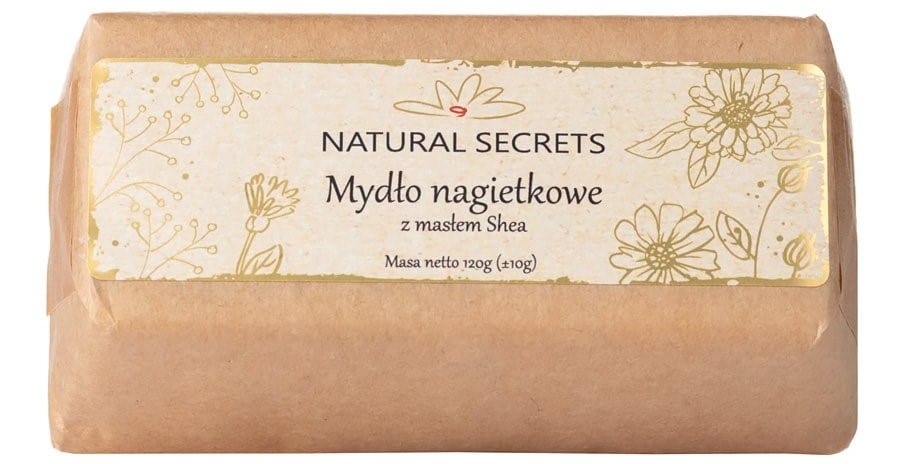 Natural Secrets, mydło nagietkowe z masłem shea, mydło w kostce, Matka Aptekarka