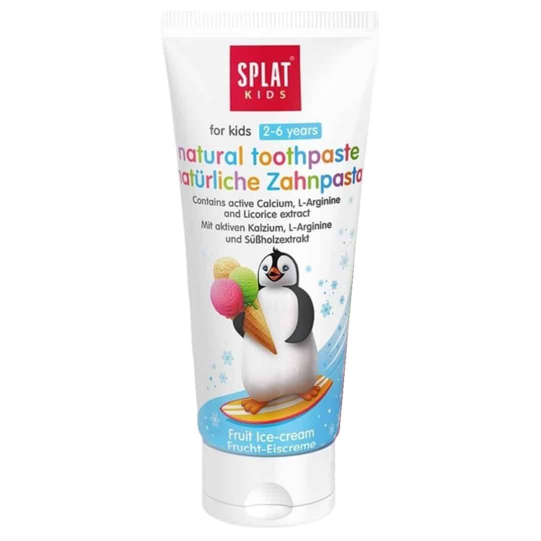 Splat Kids, naturalna pasta do zębów bez fluoru dla dzieci 2-6 lat, Pingwin, Matka Aptekarka