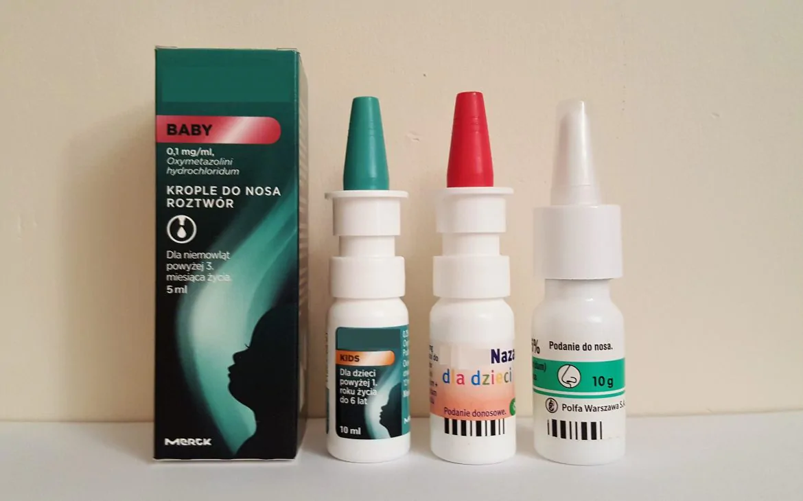 Xylometazolin, Oxymetazolin spray dla dzieci na katar i zapchany nos Nasivin, Oxalin, SeptoNazal Matka Aptekarka
