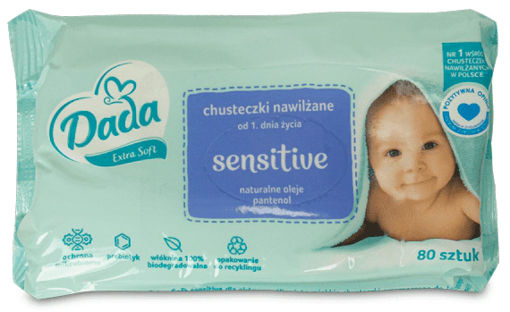 Dada Extra soft, Sensitive, chusteczki nawilżane, Matka Aptekarka