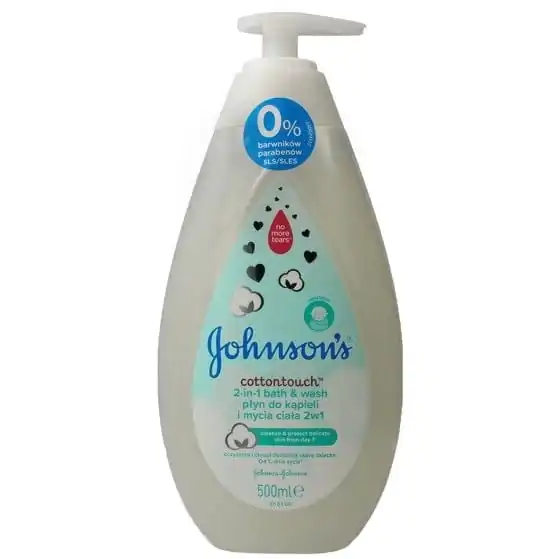 Johnson's Baby, Cotton Touch, płyn do kąpieli i mycia ciała, 2w1 (biały), Matka Aptekarka