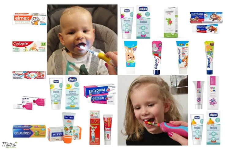 Zestawienie past do zębów dla dziecka od pierwszego ząbka do 6 lat, pasty do zębów z fluorem dla dzieci, 1000 ppm, Matka Aptekarka, blog