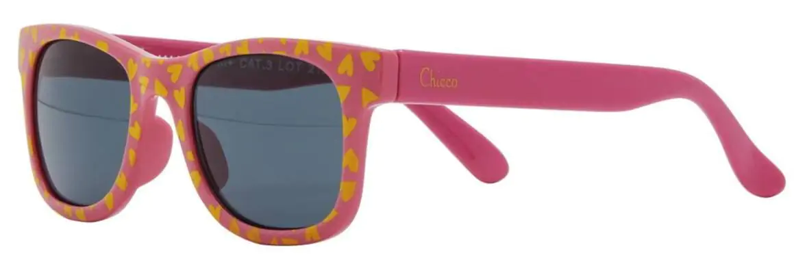 Okulary przeciwsłoneczne dla dzieci 24 m +, różowe w serduszka okulary Chicco, Matka Aptekarka