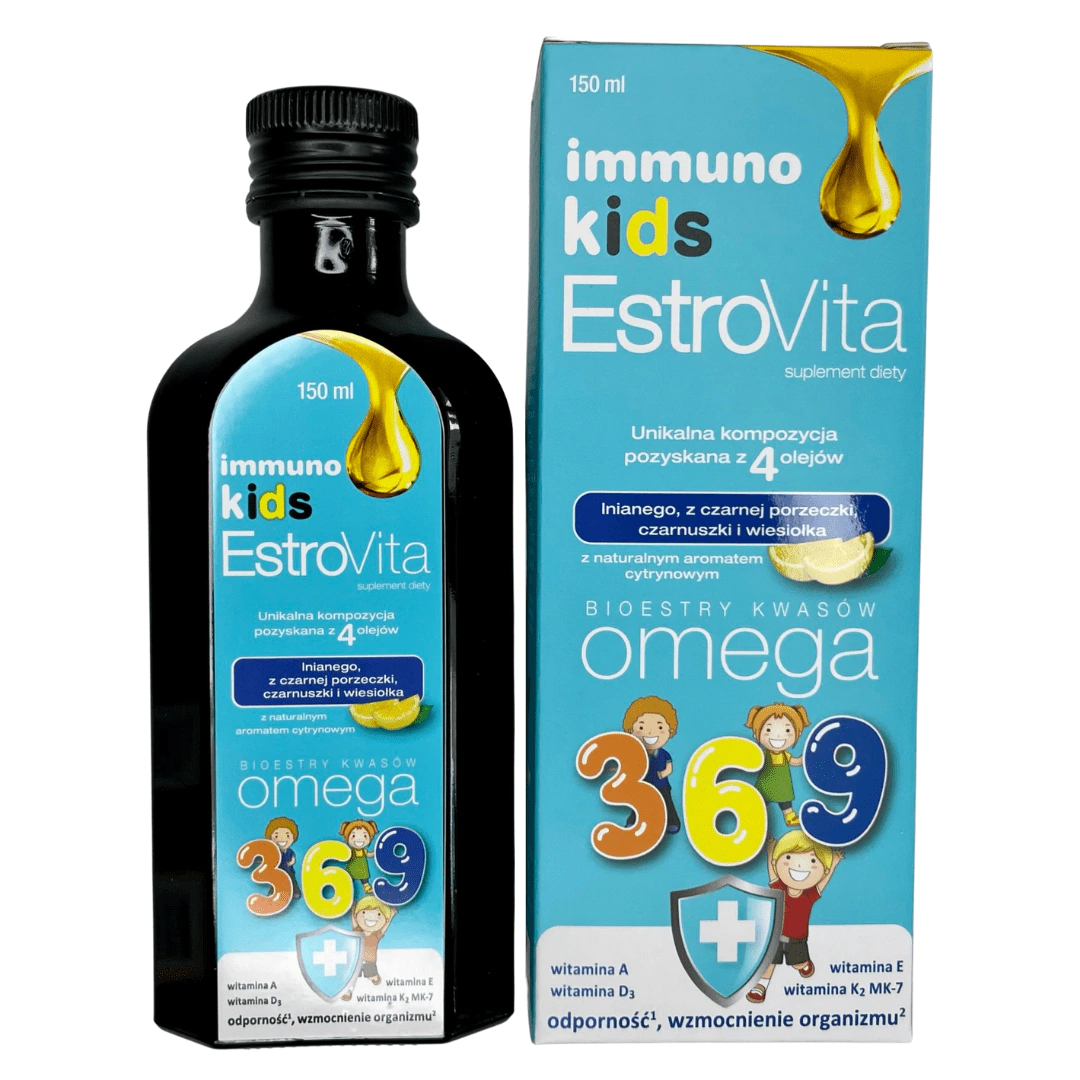EstroVita Immuno Kids, płyn, kwasy Omega, ALA, Matka Aptekarka