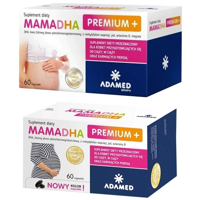 Mama DHA Premium+, stare i nowe opakowanie, Matka Aptekarka